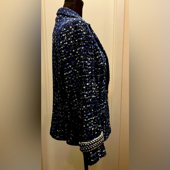 New - Joan Rivers Sparkling blue and white blazer. Never worn. - Picture 3 of 11